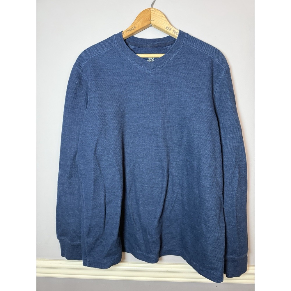 Faded Glory Long Sleeve Shirt v neck Large blue